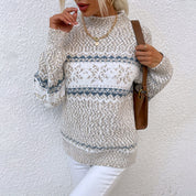 Elara Snowfield | Nordic Snowflake Knit Sweater For Women