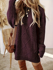 Noémie Castellan | Cable Knit Sweater Mini Dress For Women