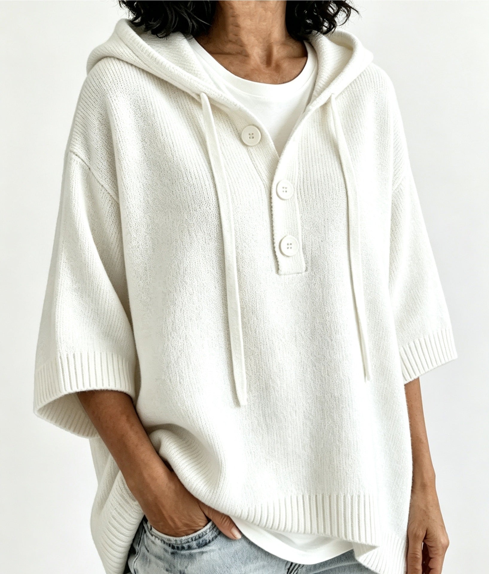 Amelie Rousseau | Striped Hooded Knit Sweater For Women