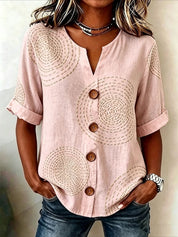 Antonella Marchese | Embroidered Floral Button-Up Blouse For Women