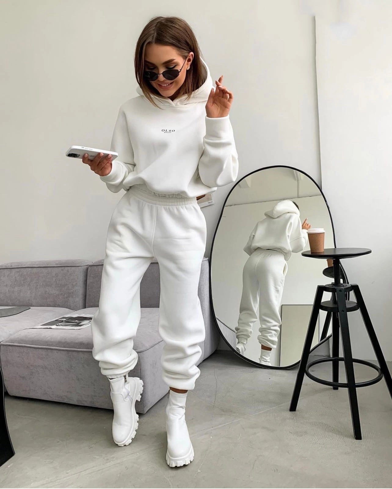 Rosalind Hartley | Knitted Fleece Two-Piece Lounge Set For Women