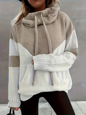 Celestine Roubaud | Color-Block Hoodie With Drawstring Hood For Women
