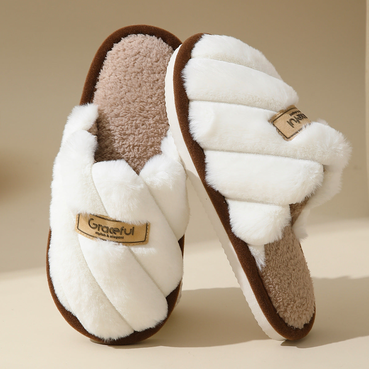Margaux Delacroix | Fluffy Platform Slippers For Women