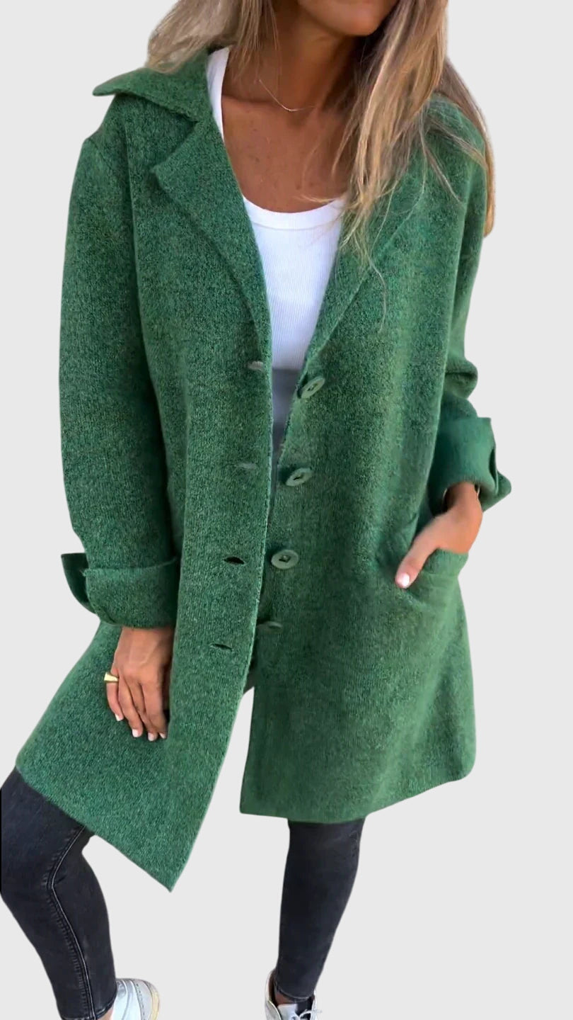 Sophia Harrington | Pink Button-Front Blazer Coat