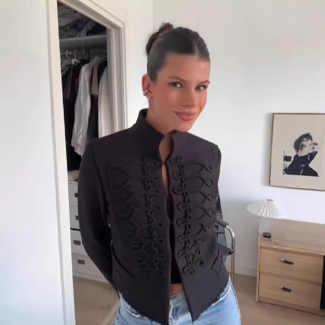 Josephine Villiers | Frog-Button Cropped Jacket For Women