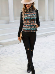 Solene Forsythe | Aztec Print Zip-Up Vest For Women