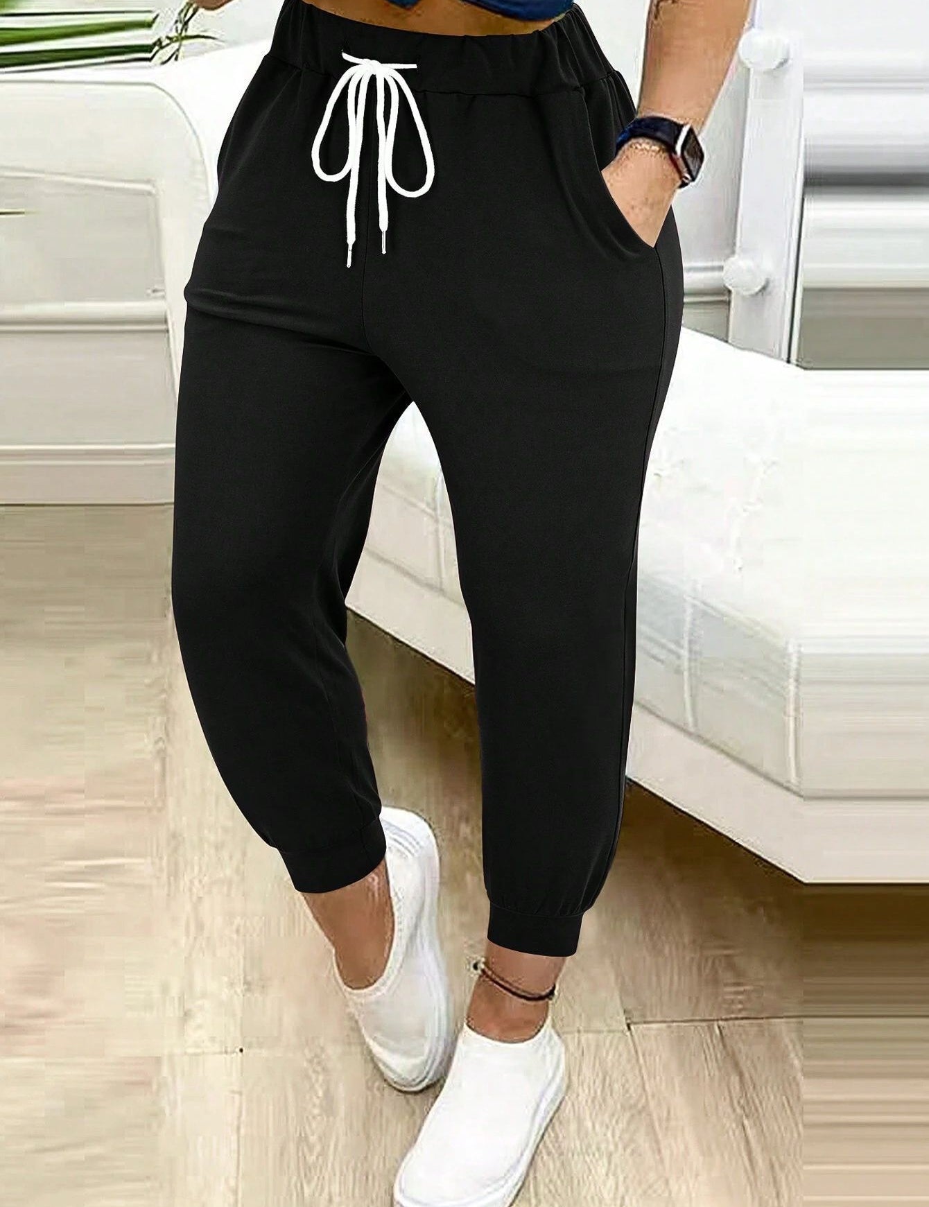Isadora Lefevre | High-Waisted Lace-Up Jogger Trousers For Women