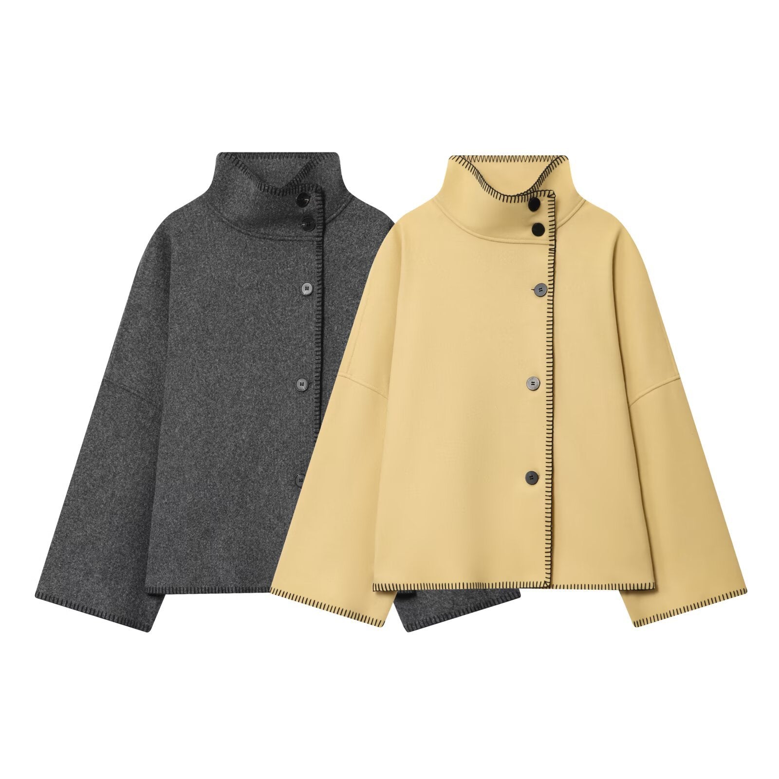 Celine Rambert | Turtleneck Oversized Coat For Women