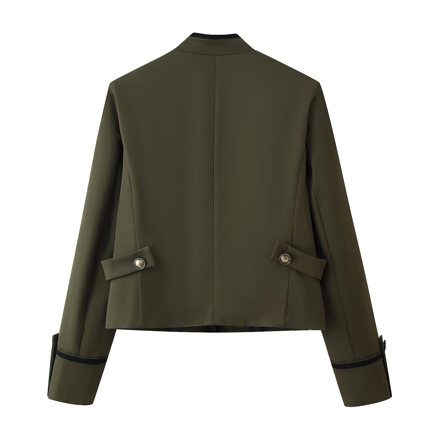Helene Cadieux | Military-Style Cropped Jacket With Braided Trim For Women