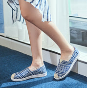 Genevieve Laurent | Aztec Print Canvas Espadrille Flats For Women