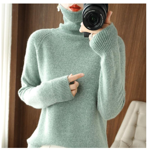 Ottavia Castellon | Turtleneck Ribbed Knit Sweater For Women
