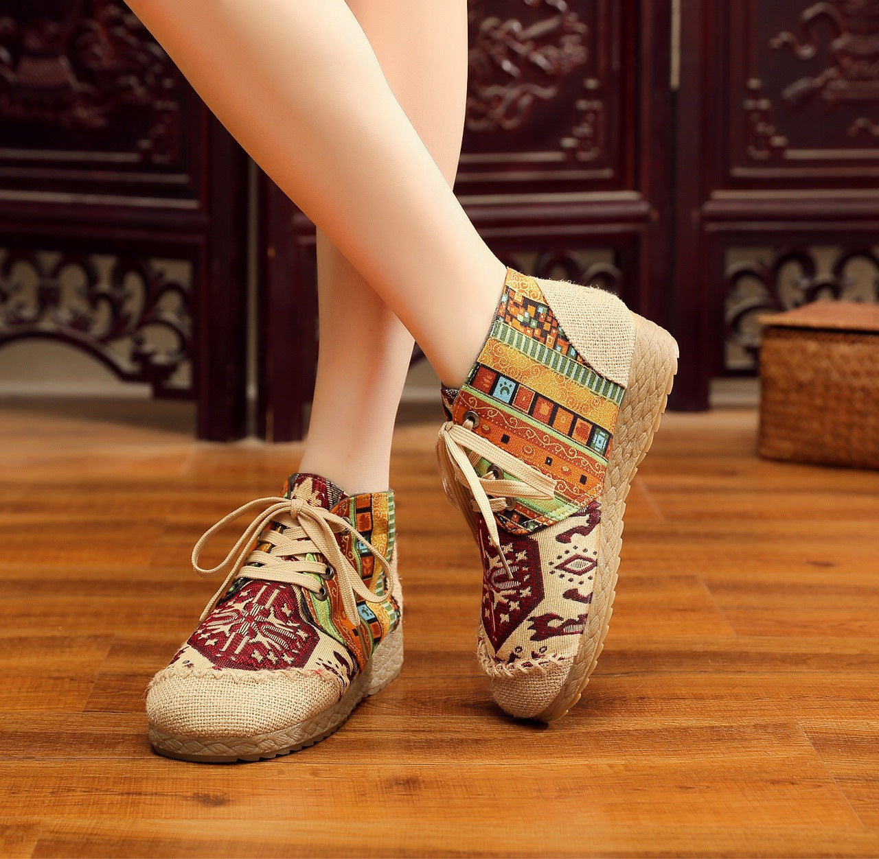Solange Beaufort | Embroidered Canvas Sneakers For Women