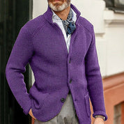 Wade Belham | Stand Collar Knit Cardigan Jacket For Men