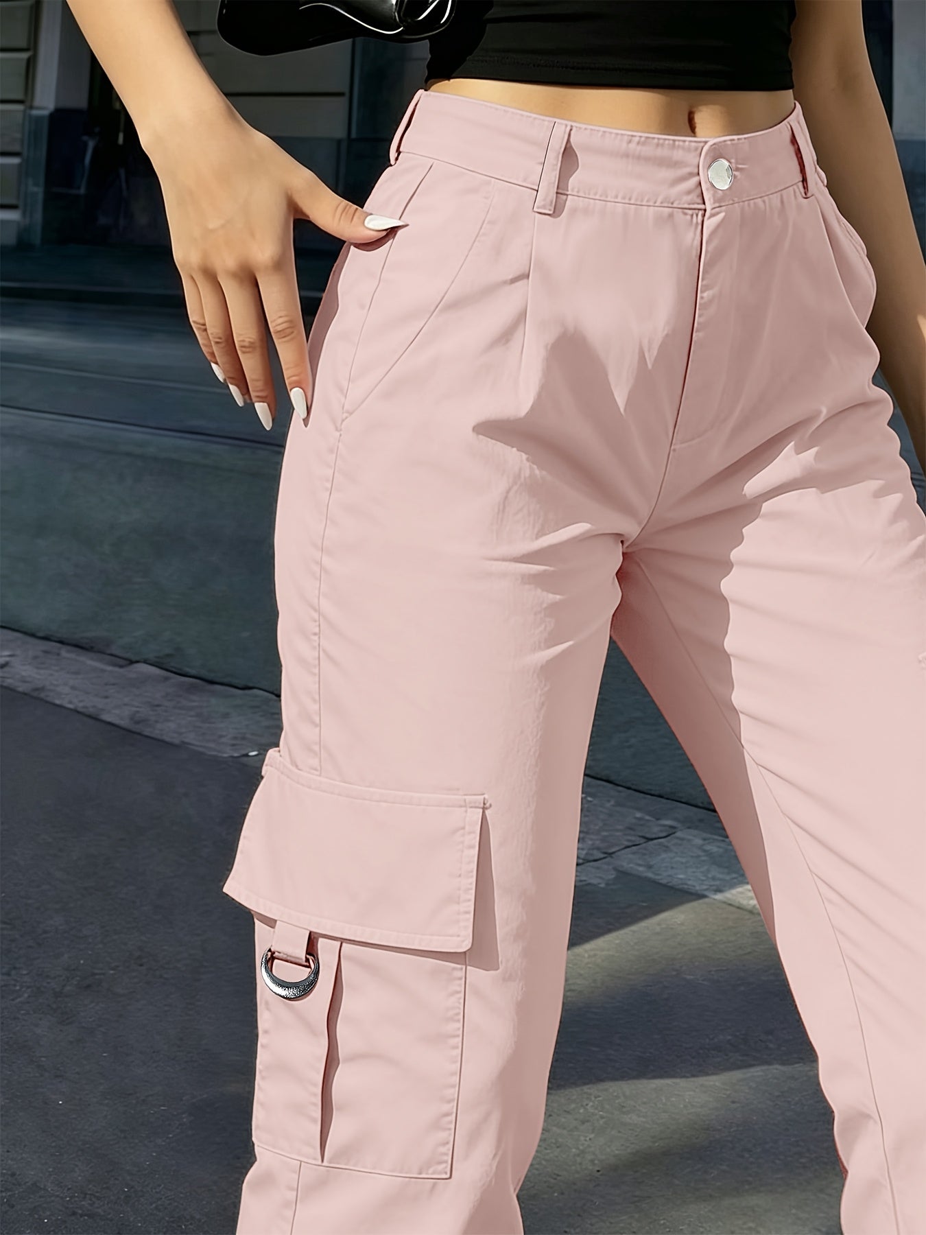 Sabine Hollande | High-Waisted Wide-Leg Cargo Pants For Women