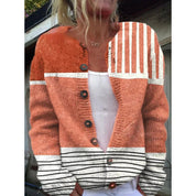 Margherita Solano | Striped Color-Block Knit Cardigan For Women