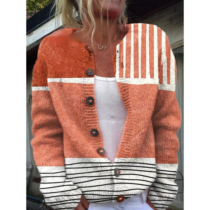 Margherita Solano | Striped Color-Block Knit Cardigan For Women