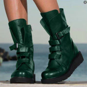 Isabelle Charron | Purple Chunky Combat Boots For Women