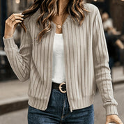 Louisa Bennington | Ribbed Zip-Up Cardigan For Women