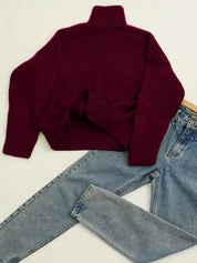 Josephine Alderidge | Diamond-Knit Turtleneck Sweater For Women