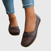Penelope Ashvere | Beige Orthopedic Slip-On Flats