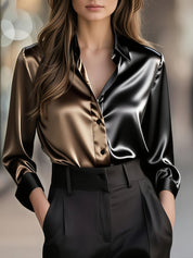 Colette Rousset | Silk Color-Block Blouse For Women
