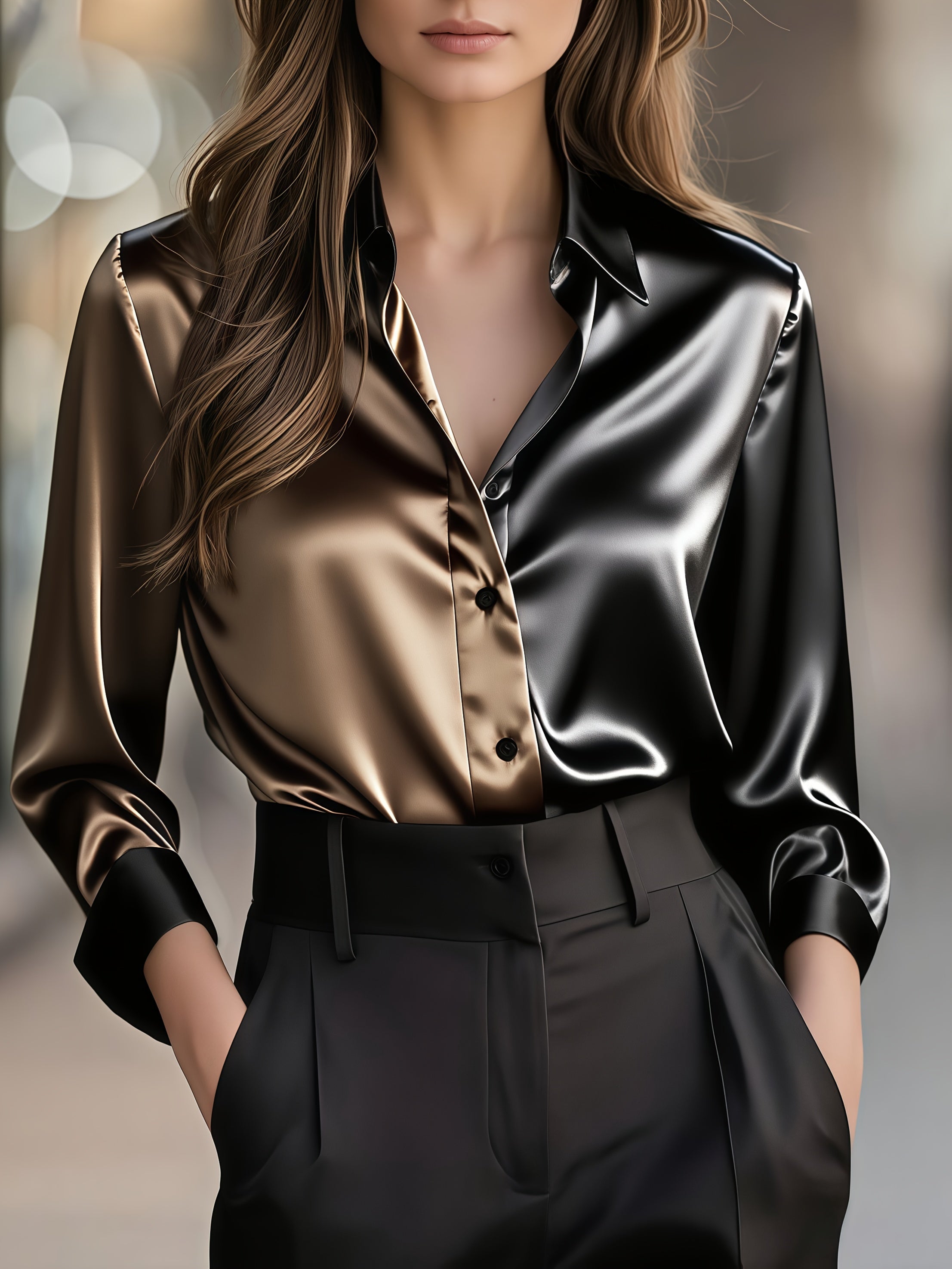 Colette Rousset | Silk Color-Block Blouse For Women