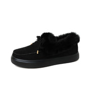 Chiara Bellucci | Fluffy Fur-Trim Moccasin Slippers For Women