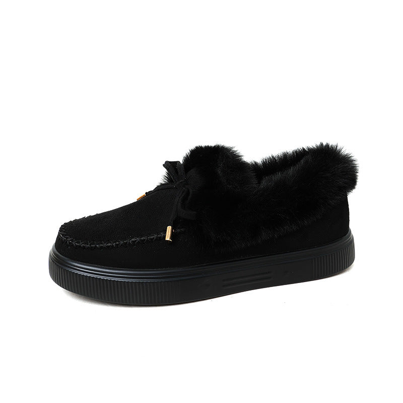 Chiara Bellucci | Fluffy Fur-Trim Moccasin Slippers For Women