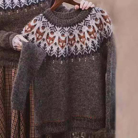 Solange Winterbourne | Nordic Fair Isle Oversized Sweater For Women