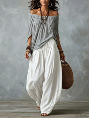 Novalee Penhurst | Off-Shoulder Top & Pants Lounge Set For Women
