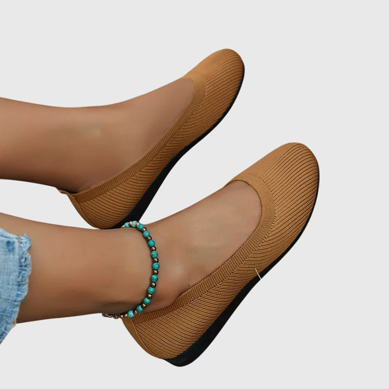 Sylvaine Portreaux | Black Knit Ballet Flats Anti-Slip