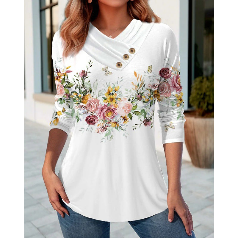 Margaux Lefevre | Colorblock V-Neck Long Sleeve Top For Women