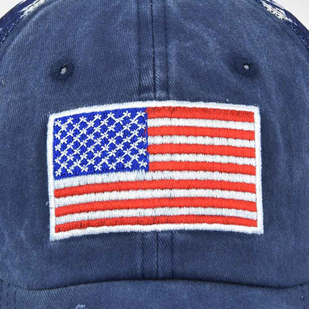 Beatrice Fontaine | Distressed American Flag Veterans Day Baseball Cap Unisex