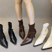 Talia Voss | Buckle Stiletto Ankle Boots For Women