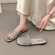 Adriana Belmonte | Woven Flat Slide Sandals For Women