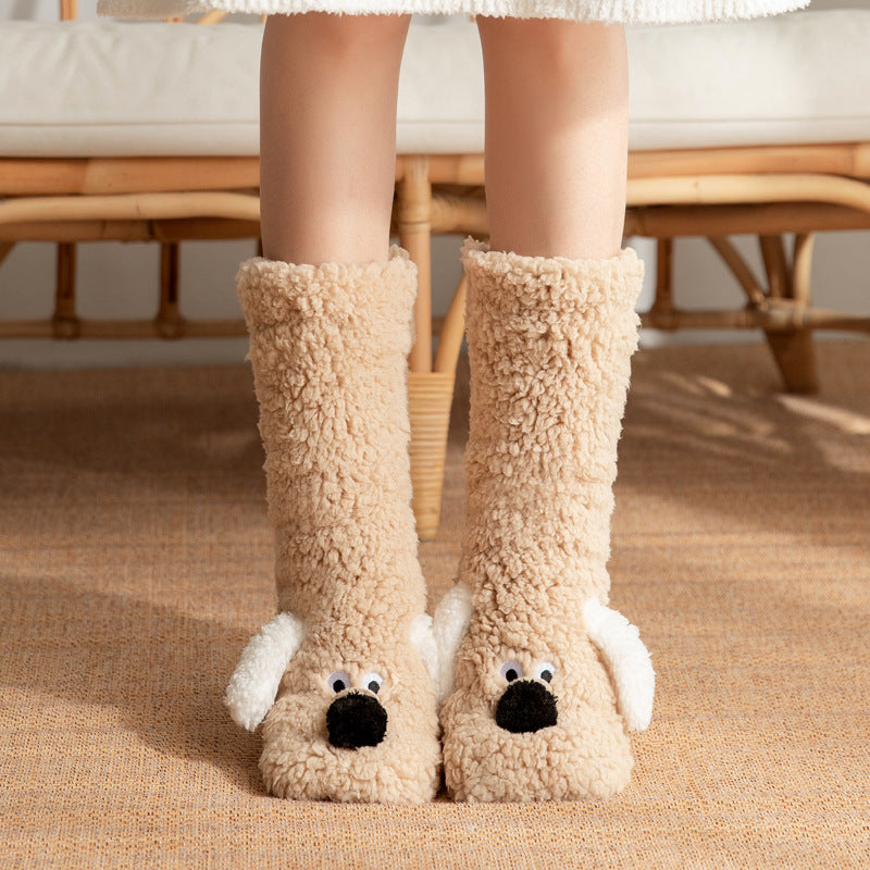 Amelie Dufresne | Cute Dog Slipper Socks For Women