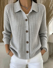 Isabella Moreau | Ribbed Knit Sweater Cardigan For Women