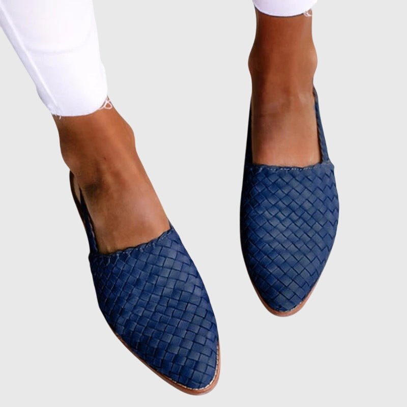 Genevra Aldenmoor | Tan Woven Leather Orthopedic Flat Loafer