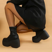 Océane Beaufort | Wedge Platform Ankle Boots For Women
