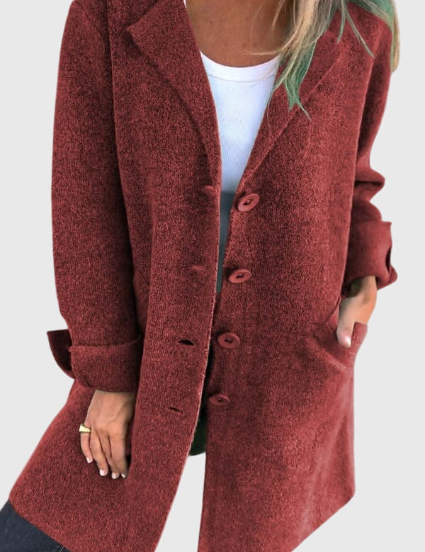 Sophia Harrington | Pink Button-Front Blazer Coat