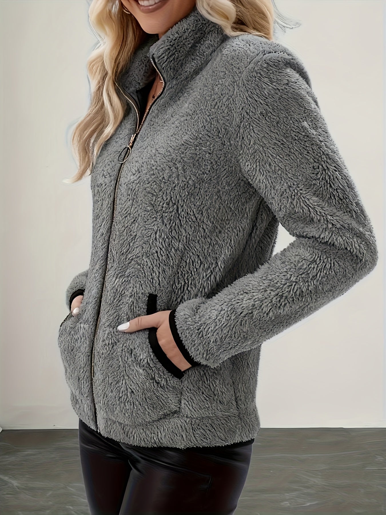 Nathalie Griswold | Plush Sherpa Zip-Up Jacket For Women