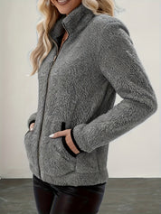 Nathalie Griswold | Plush Sherpa Zip-Up Jacket For Women