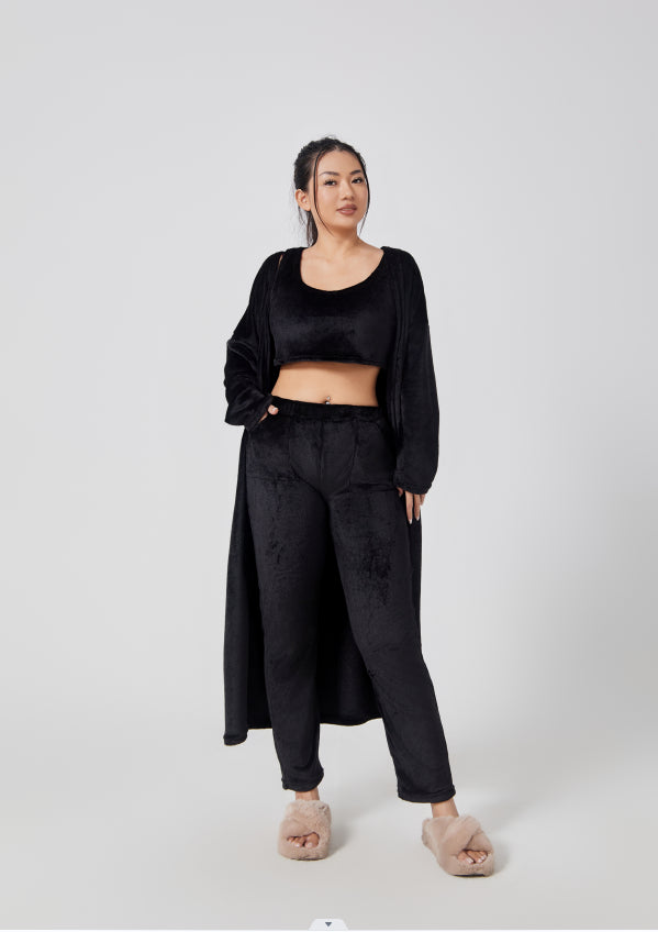 Brianna Vossmore | Fluffy 3-Piece Lounge Set For Women