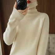 Ottavia Castellon | Turtleneck Ribbed Knit Sweater For Women