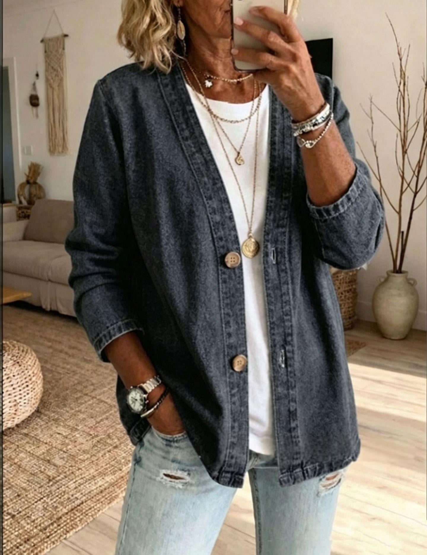 Danielle Westbrook | Casual Denim Cardigan Jacket For Women