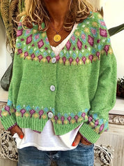 Adriana Lindqvist | Nordic Patterned Cardigan For Women