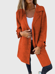 Sophia Harrington | Pink Button-Front Blazer Coat