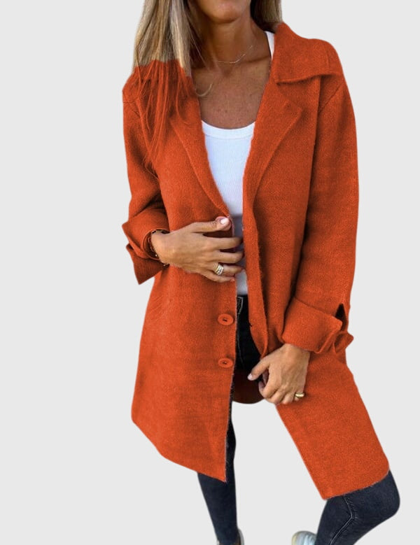 Sophia Harrington | Pink Button-Front Blazer Coat