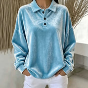 Lucille Bernard | Velvet Polo Top For Women