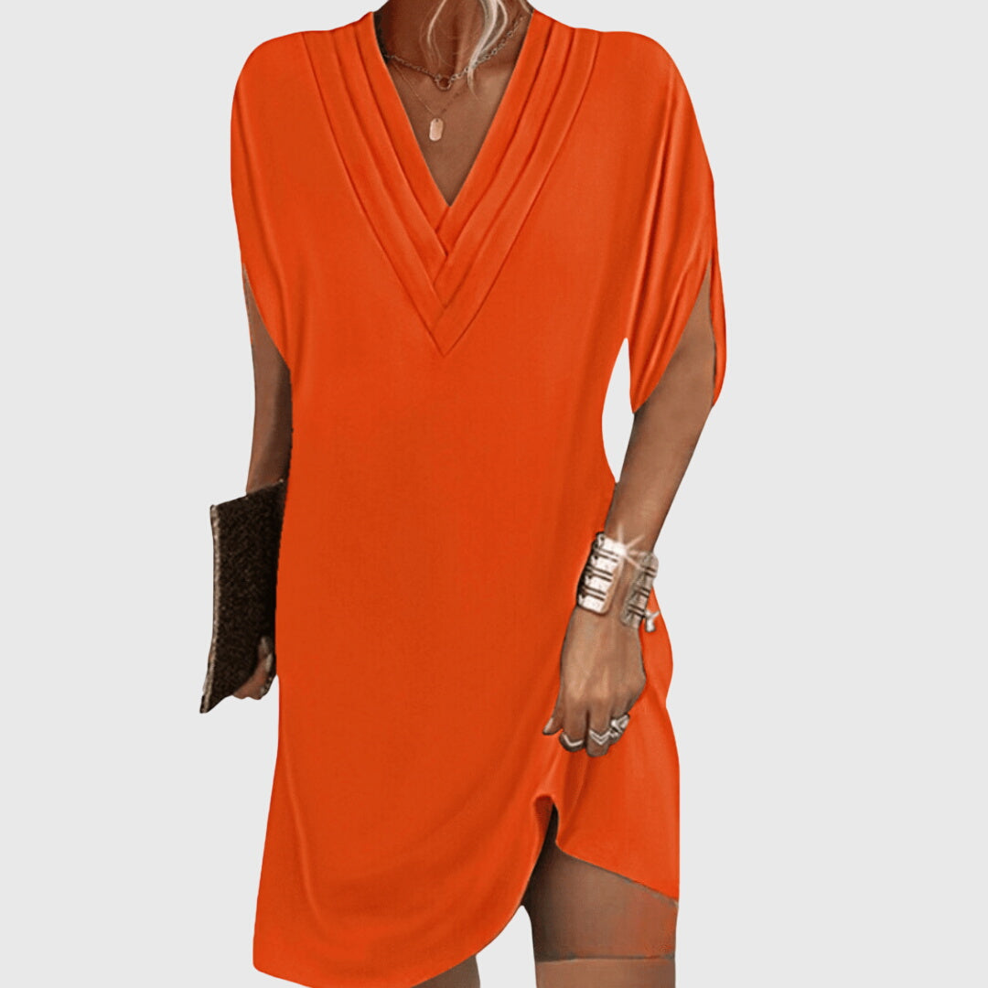 Lavinia Stormveil | Black V-Neck Tummy-Hiding Mini Dress